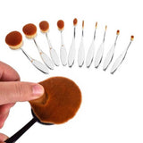 10-Piece : Oval Makeup Brush Set