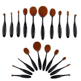 10-Piece : Oval Makeup Brush Set