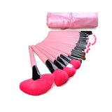 24-Piece : Professional Makeup Brush Kit with Roll-Up Carrying Case