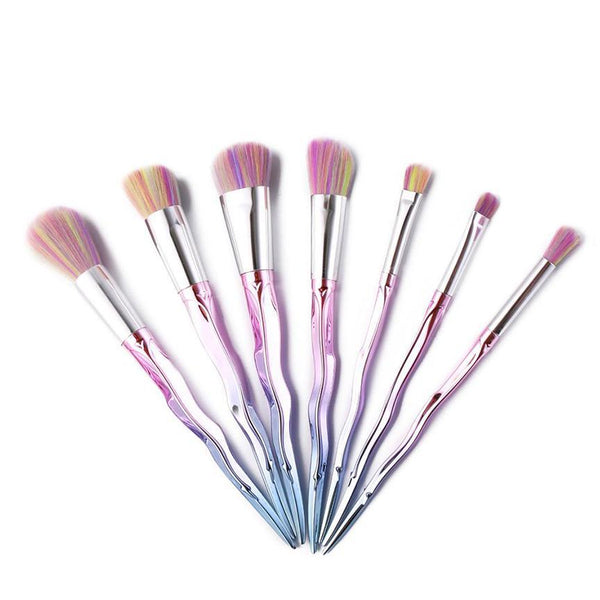 7-Pack: Iridescent Makeup Brushes