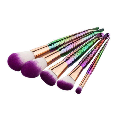5-Piece Set: Rainbow Makeup Brushes