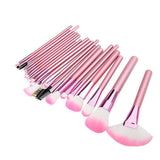 22-Piece : Professional Pink-Colored Makeup Brush Set