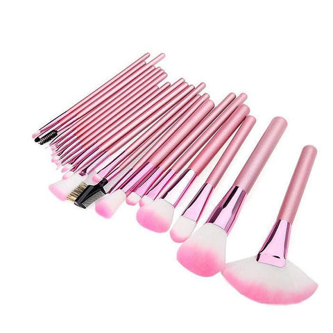 22-Piece : Professional Pink-Colored Makeup Brush Set