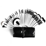 32-Piece Makeup Brush Set with a vegan-leather pouch