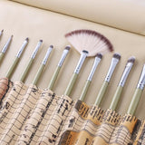 19-Piece : Professional Makeup Brush Set with World-Map Pouch