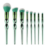 8-Piece: Professional Emerald-Colored Makeup Brush Set