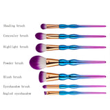7-Piece: Professional Abstract-Colored Makeup Brush Set