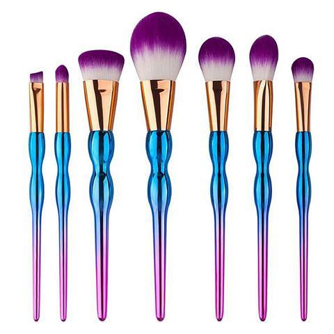 7-Piece: Professional Abstract-Colored Makeup Brush Set