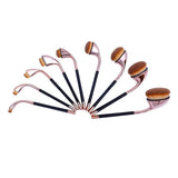 9-Piece Oval Makeup Brush Set