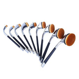 9-Piece Oval Makeup Brush Set