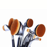 9-Piece Oval Makeup Brush Set