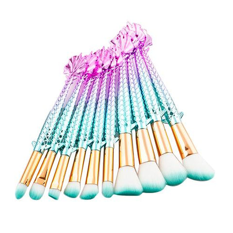 10-Piece Set: Pretty & Perfect Mermaid  Makeup Brushes
