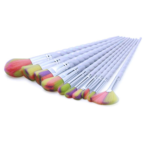 10 Piece Fascinating Unicorn Makeup Brush Set