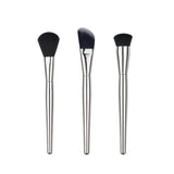 4-Piece Set: Silver Makeup Brushes