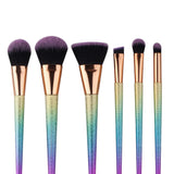 6-Piece Set: Rainbow Makeup Brushes