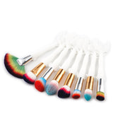 8-Piece Set: Rainbow Fishtail Makeup Brushes
