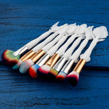 8-Piece Set: Rainbow Fishtail Makeup Brushes