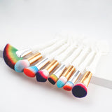 8-Piece Set: Rainbow Fishtail Makeup Brushes