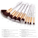 9-Piece Set: Professional Marble-Look Makeup Brushes