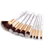 9-Piece Set: Professional Marble-Look Makeup Brushes