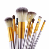 12-Piece : Professional Gold Dust-Colored Makeup Brush Set