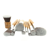 10-Piece : Bamboo Makeup Brush Set with Storage Pouch