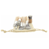 10-Piece : Bamboo Makeup Brush Set with Storage Pouch