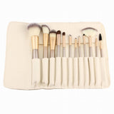 12-Piece: Professional Champagne-Colored Makeup Brush Set