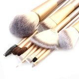 12-Piece: Professional Champagne-Colored Makeup Brush Set
