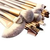 12-Piece: Champagne Gold Makeup Brush Set