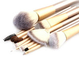 12-Piece: Champagne Gold Makeup Brush Set
