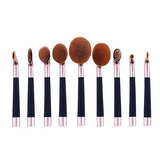 9-Piece Oval Makeup Brush Set