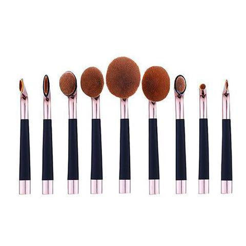 9-Piece Oval Makeup Brush Set