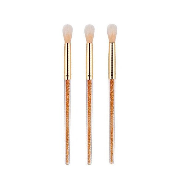 Set of 3 or 6 : Professional Crystal Blending Makeup Brush with Rhinestone Acrylic Smooth Handle