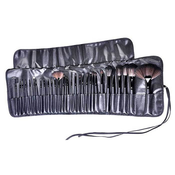 32-Piece : Professional Makeup Brush Set with Vegan-Leather Case