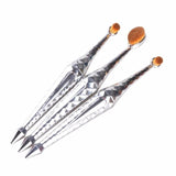 10-Piece : Metallic Oval Makeup Brush Set