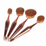 10-Piece : Metallic Oval Makeup Brush Set