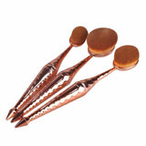 10-Piece : Metallic Oval Makeup Brush Set