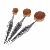 10-Piece : Metallic Oval Makeup Brush Set