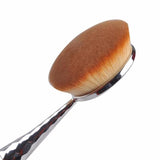 10-Piece : Metallic Oval Makeup Brush Set